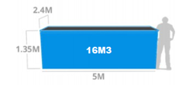 حاوية 16 متر مكعب