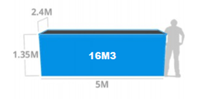 حاوية 16 متر مكعب 